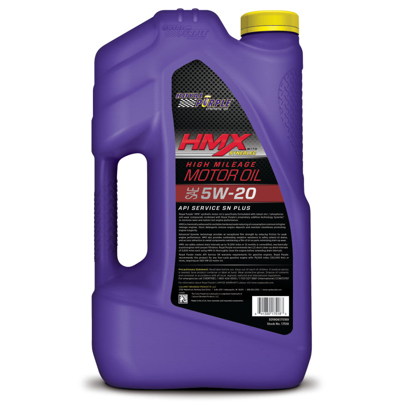 Royal Purple HMX Premium Synthetic High Mileage 5W-20 Motor Oil - 5 Quart