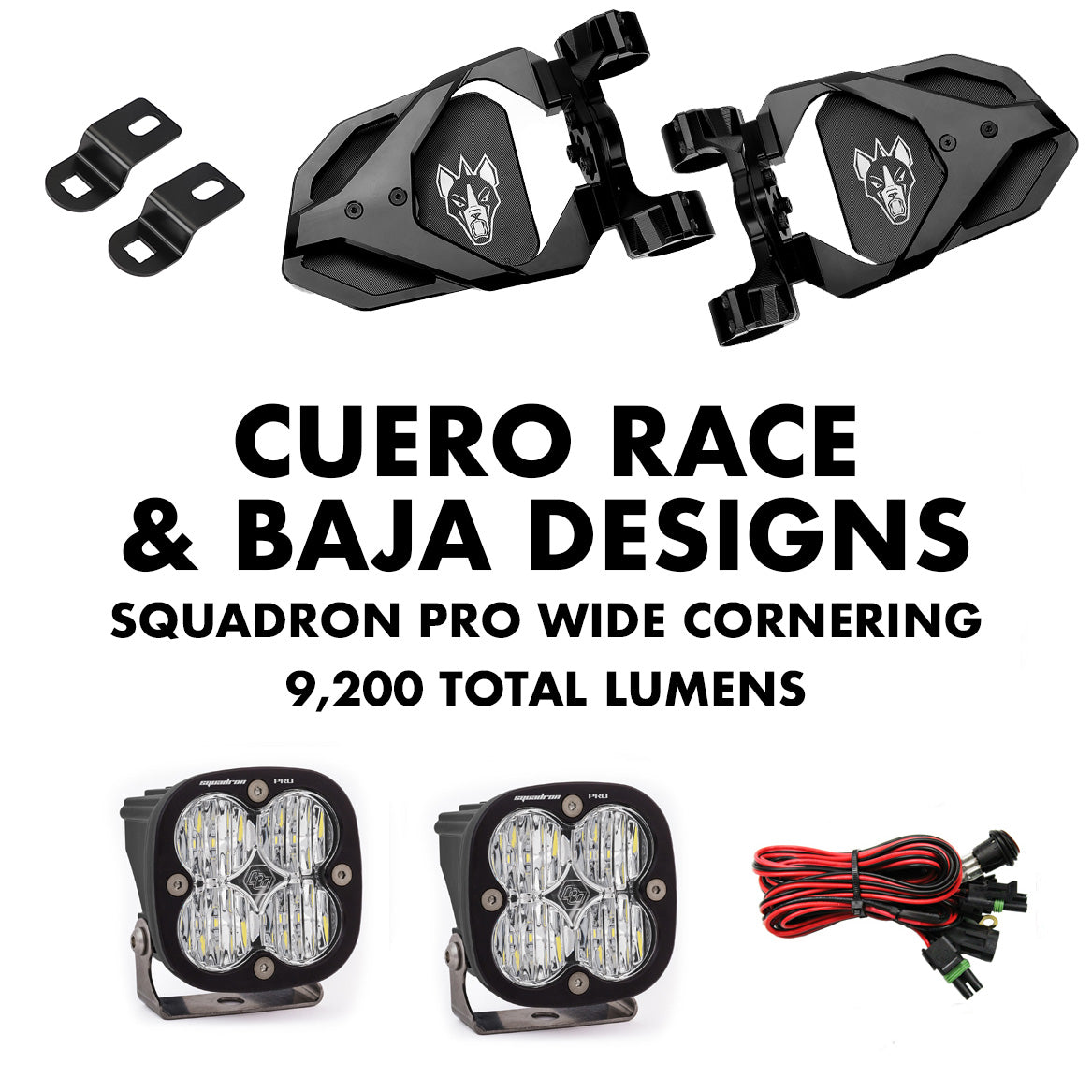 Cuero Race Mirror Light Combo in Black