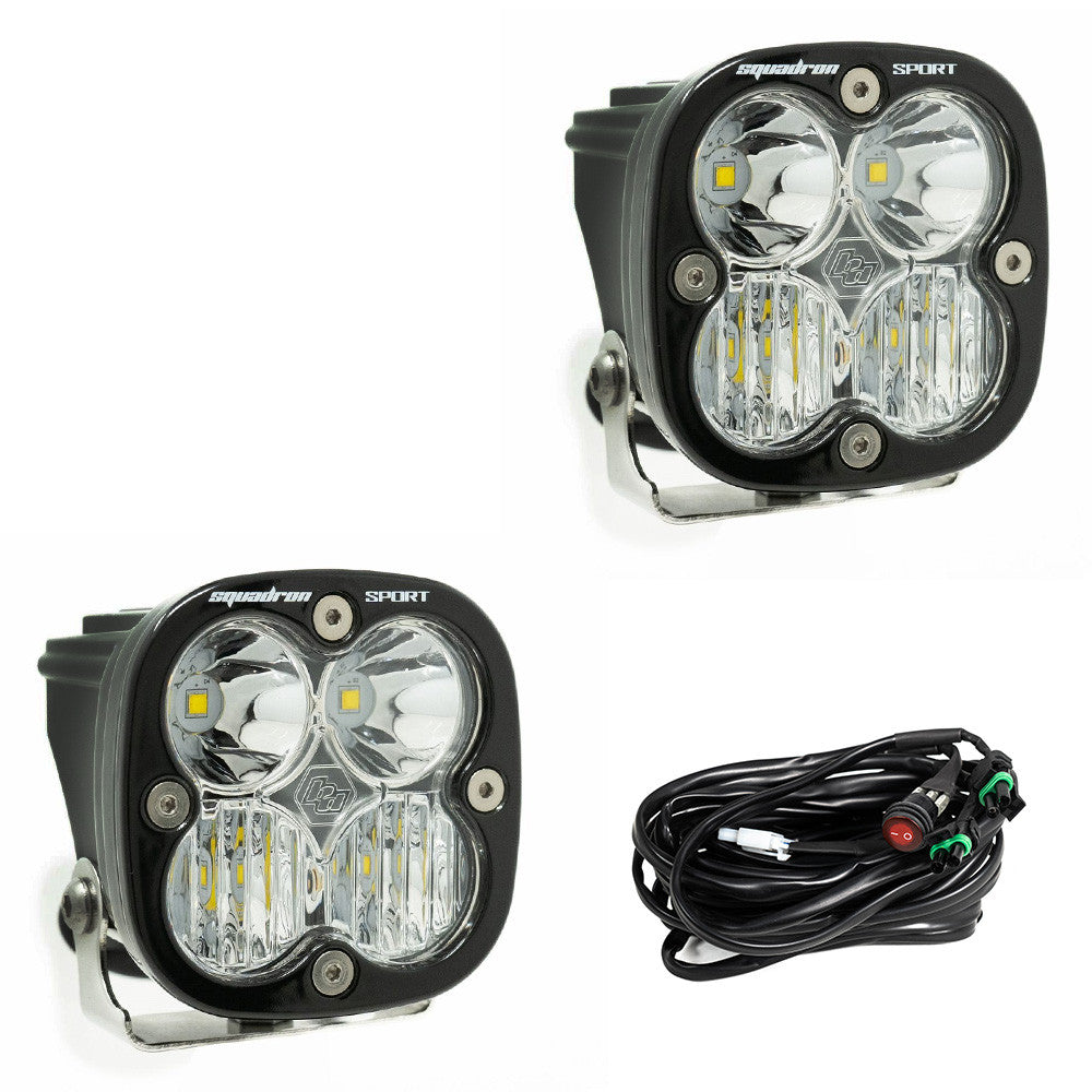 Baja Designs Squadron Sport Black LED Auxiliary Light Pod Pair